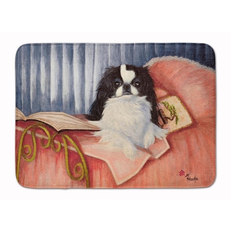 Carolines Treasures Japanese Chin Reading in Bed Machine Washable Memory Foam Mat MH1058RUG